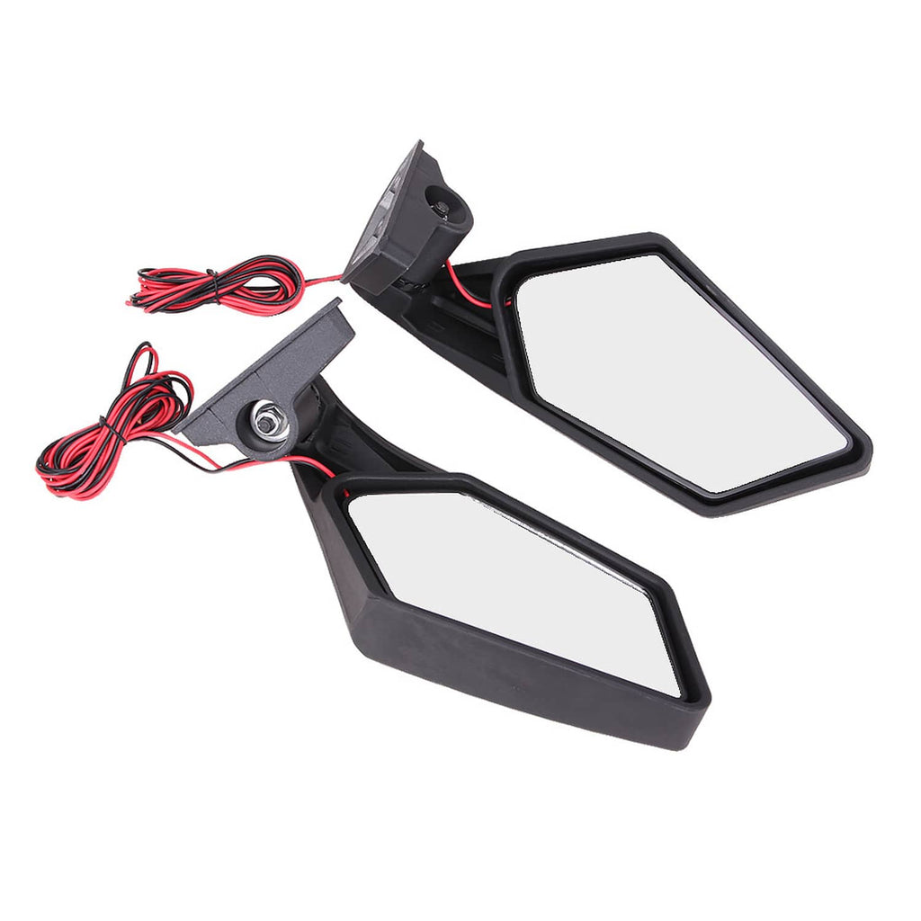 RivetOak UTV Racing Rearview Mirrors LED Light Fit For Can Am Maverick X3 MAX Turbo 17-24
