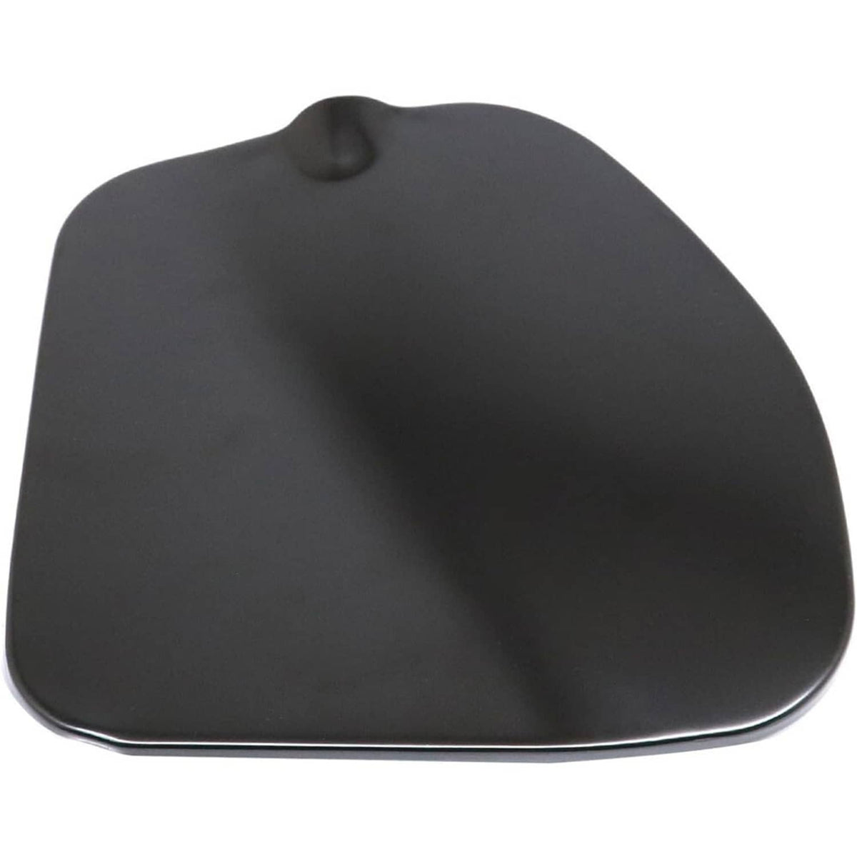 Matte black fuel door cover, rounded rectangular shape