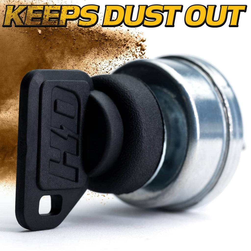 Ignition switch cylinder with black dust cover and protective key