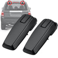 Black rear liftgate window hatch hinge set, two latch brackets with mounting bolts