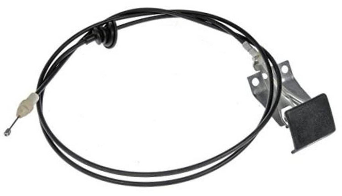 Black hood release cable with mounting bracket and black release handle