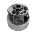Parking brake actuator assembly with metal housing and central bearing opening