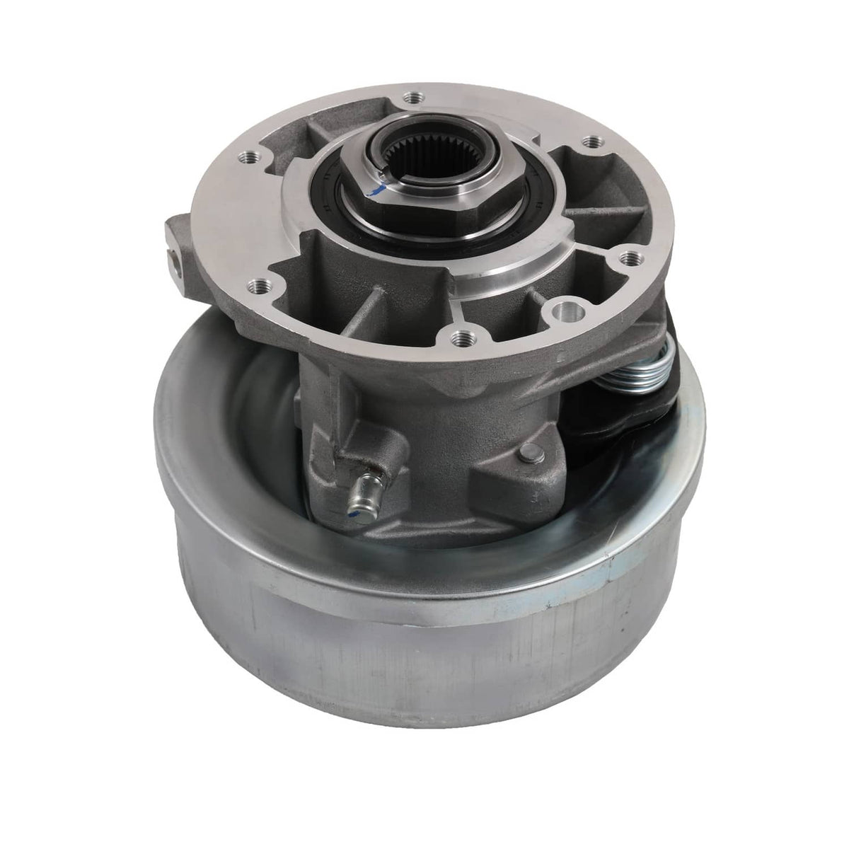 Parking brake actuator assembly with metal housing and central bearing opening