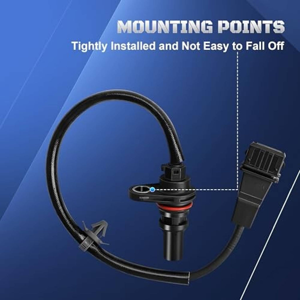 Crankshaft position sensor with mounting tab and black cable harness