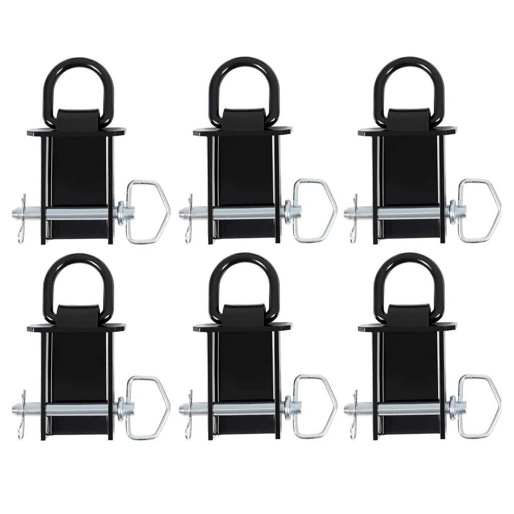 Six black removable D-ring stake pockets with steel hardware