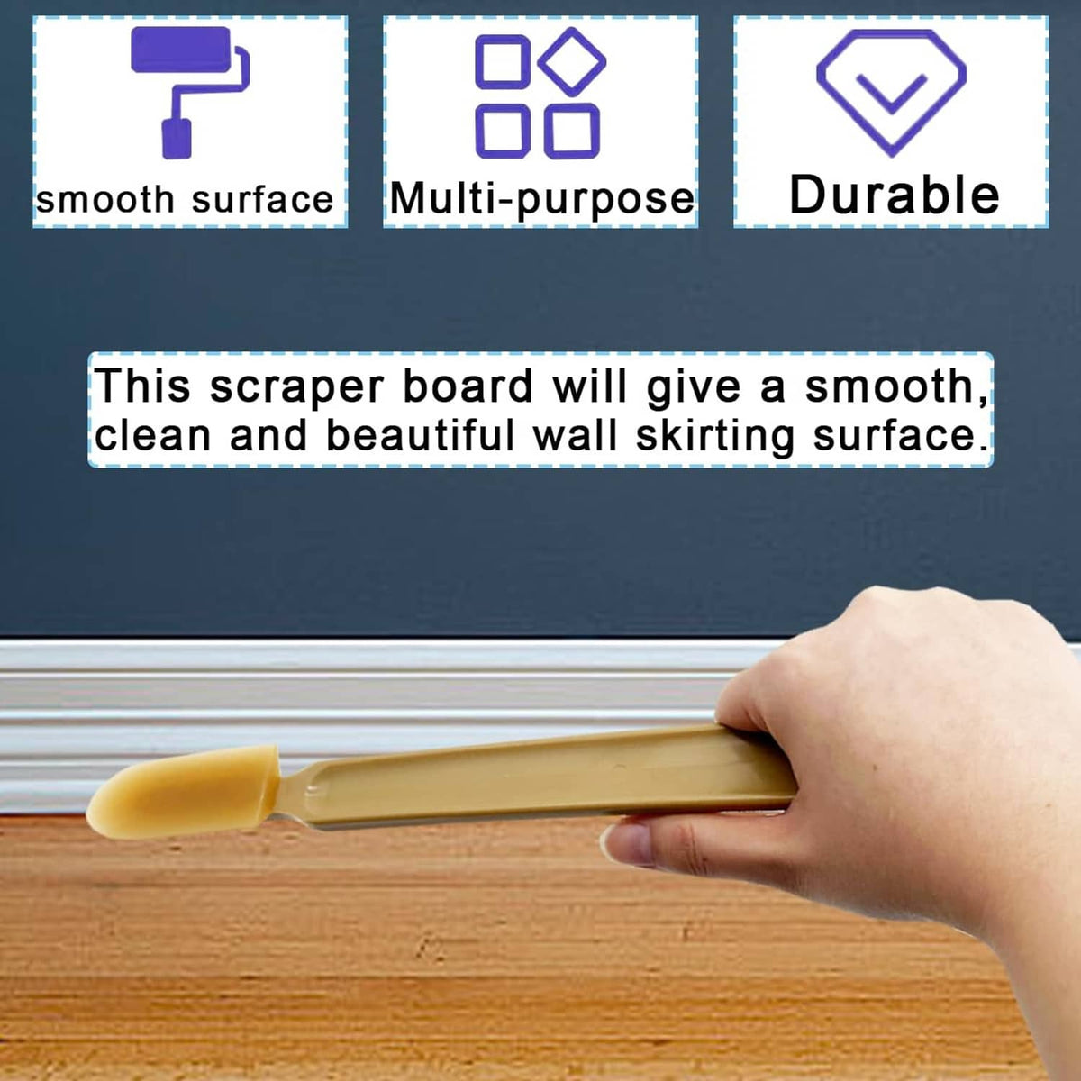 Rubber caulking squeegee spatula, yellow tip for smooth silicone sealant
