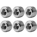 Stainless steel NPT pipe plug, male thread, hex socket drive (1/16 in)