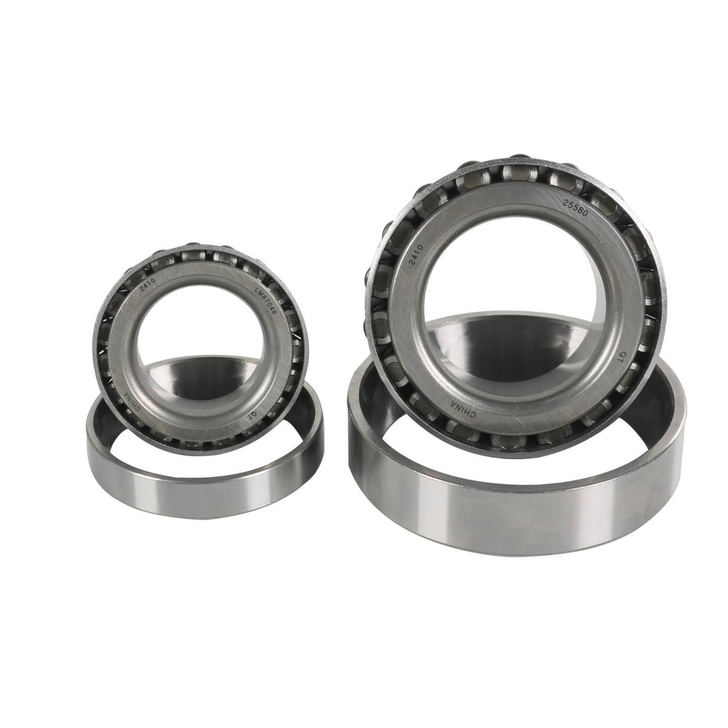 Trailer wheel bearing set: two bearings with black roller cage detail