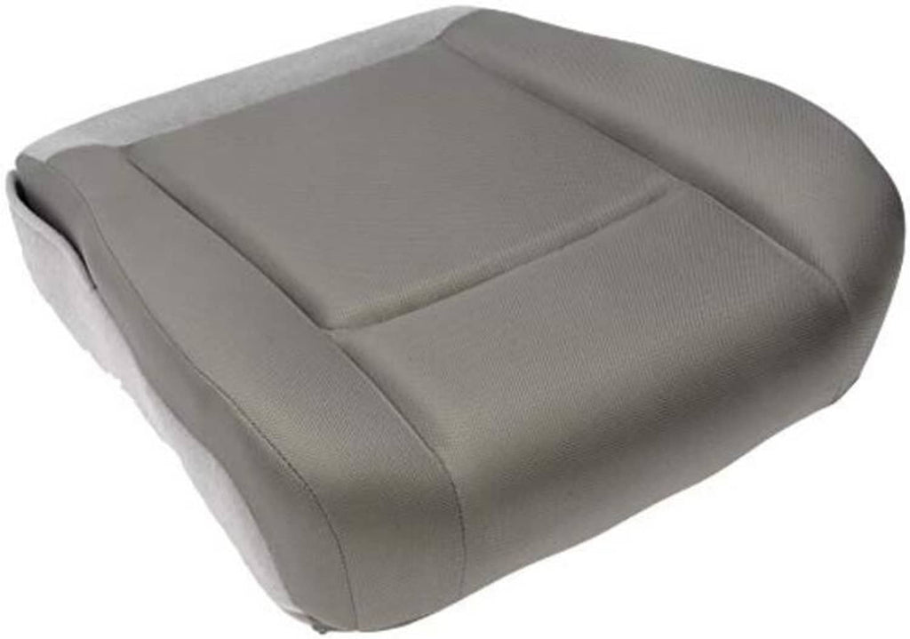 Gray front driver-side seat bottom cushion with contoured seat and side bolsters
