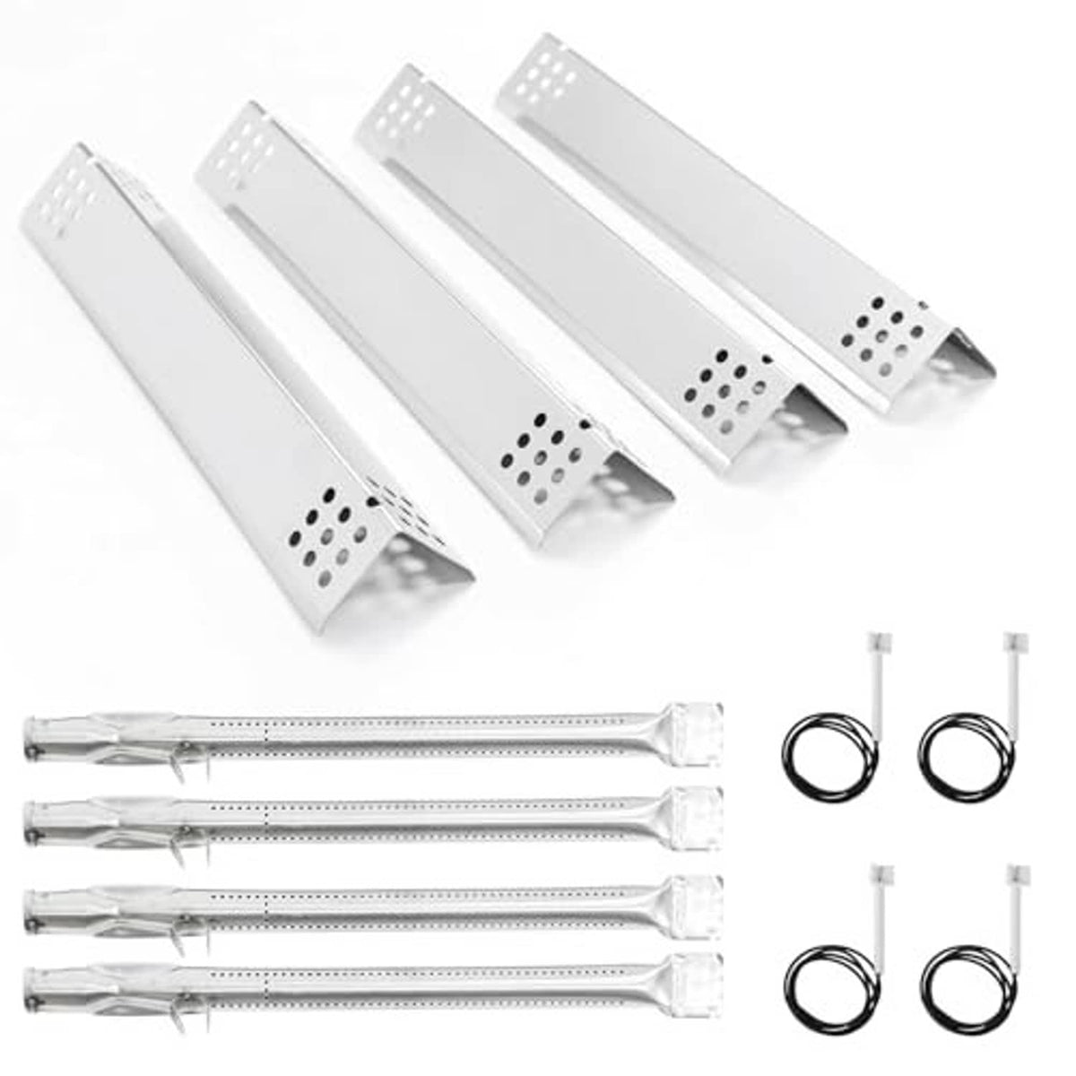 Stainless steel burner tubes and igniter electrode rings with wiring, replacement parts set