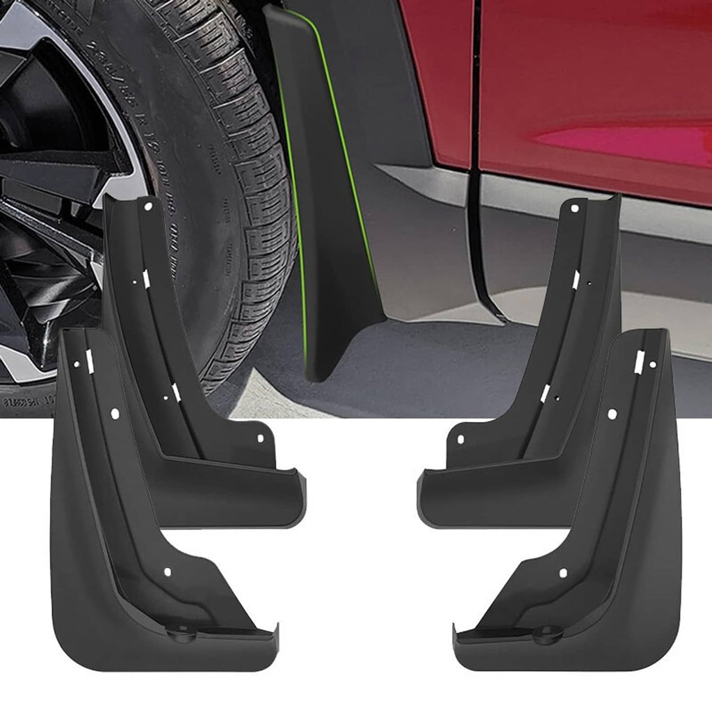 Pair of black front mud flaps with mounting holes