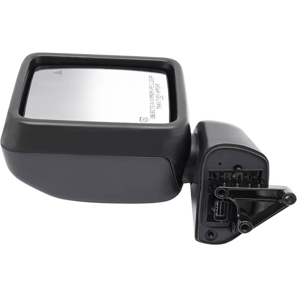 Black rear-view mirror with blind-spot glass and exposed back connector mount