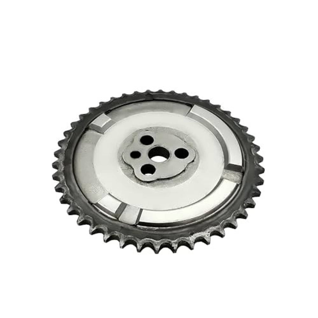 Engine timing sprocket gear with toothed edge and center mounting bolt holes