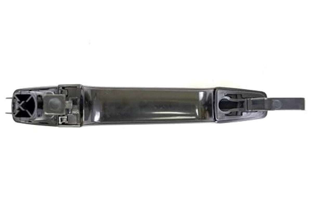 Primed black exterior door handle with internal hardware exposed