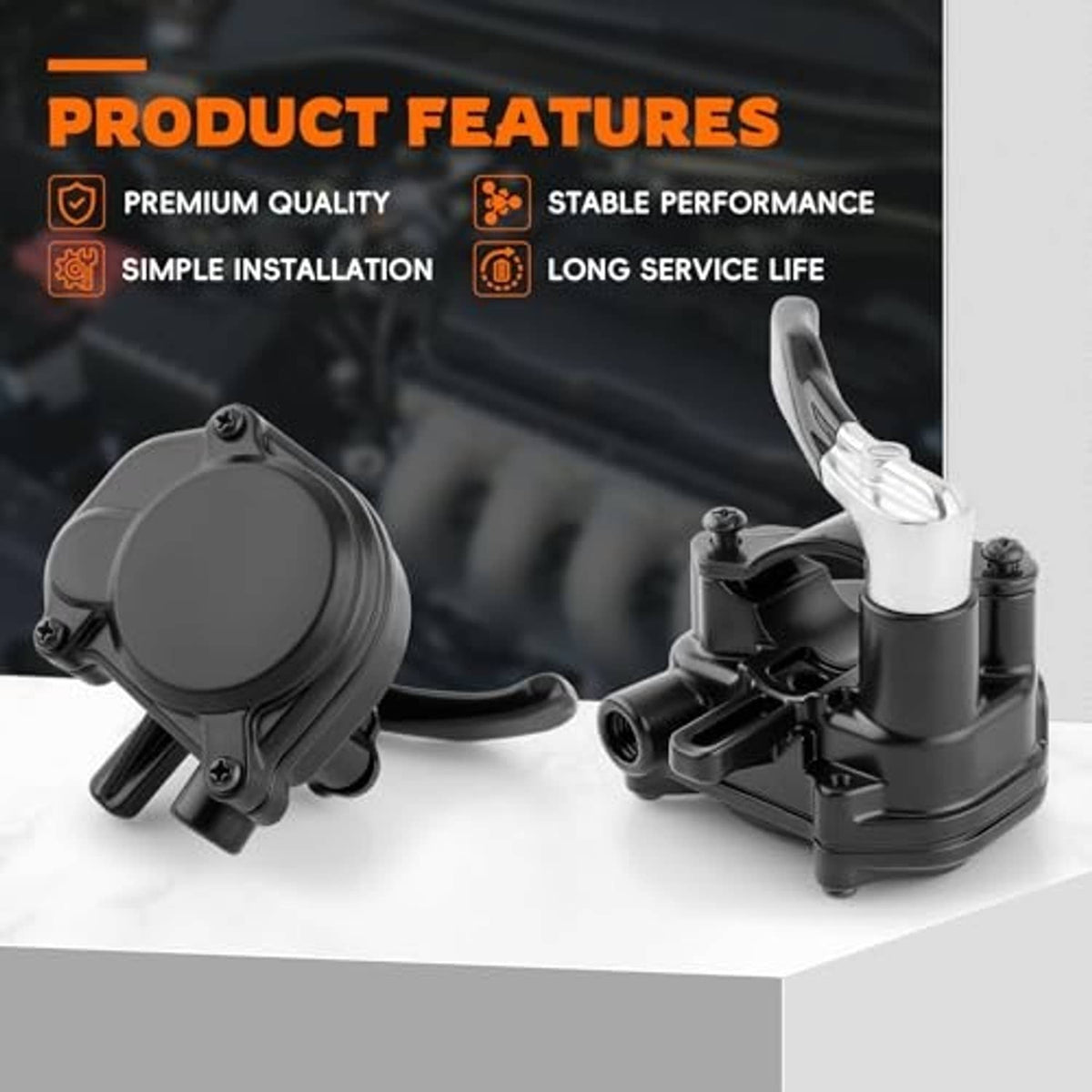 Black thumb throttle assembly with silver lever and black housing, close-up view.
