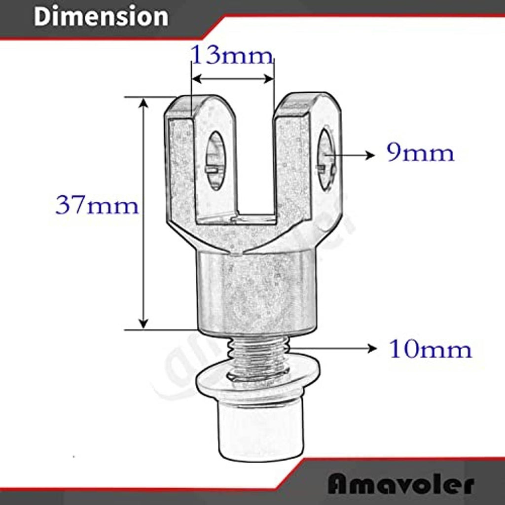 Motorcycle footrest clevis bracket with mounting screw and labeled dimensions diagram