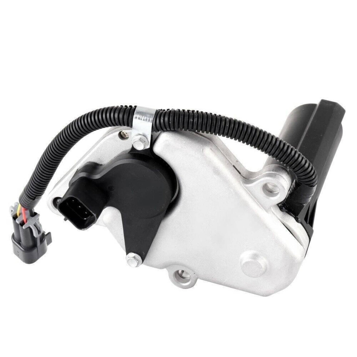 Transfer case shift motor actuator with top sensor plug and black cable loops