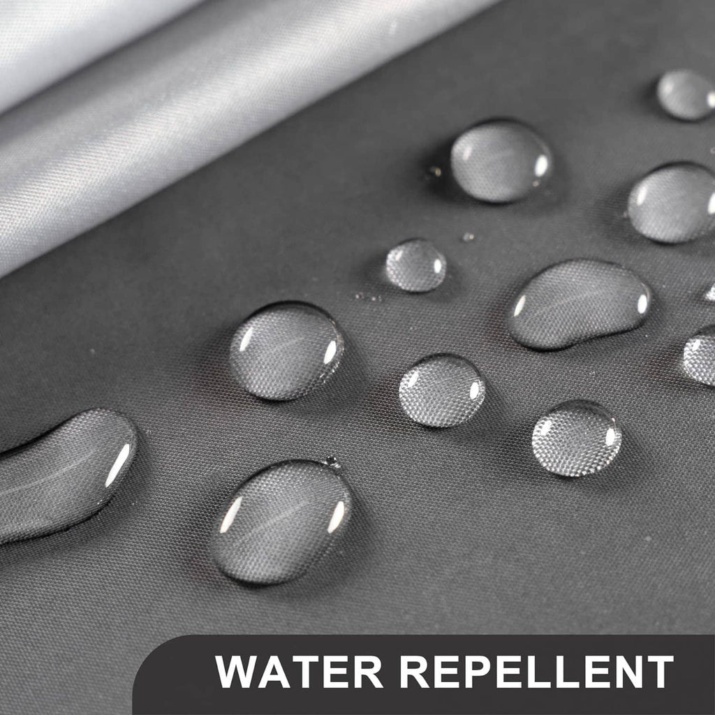 Water-repellent cloth shower curtain fabric with droplet texture on dark gradient