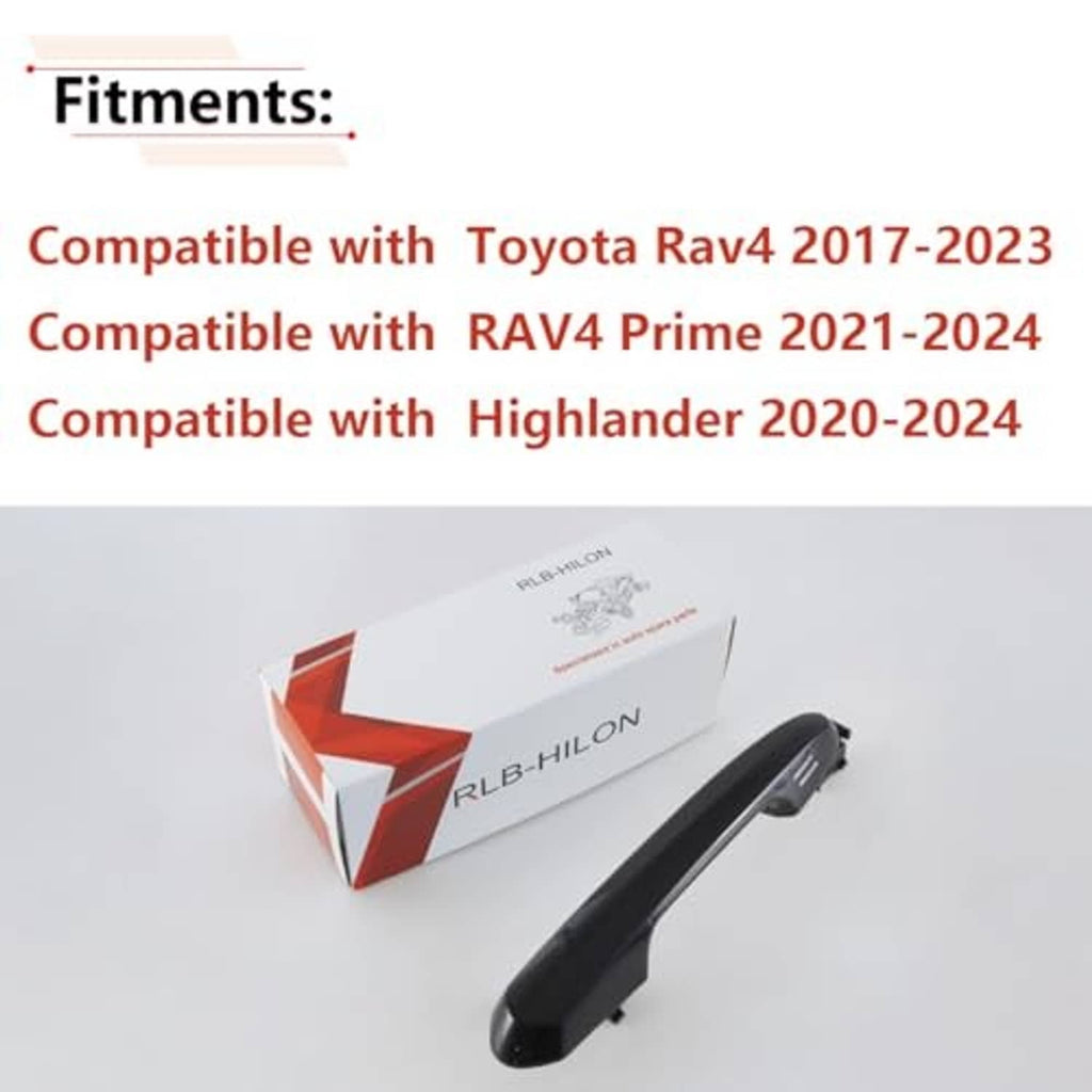 Black exterior door handle shown with product box and folded packaging
