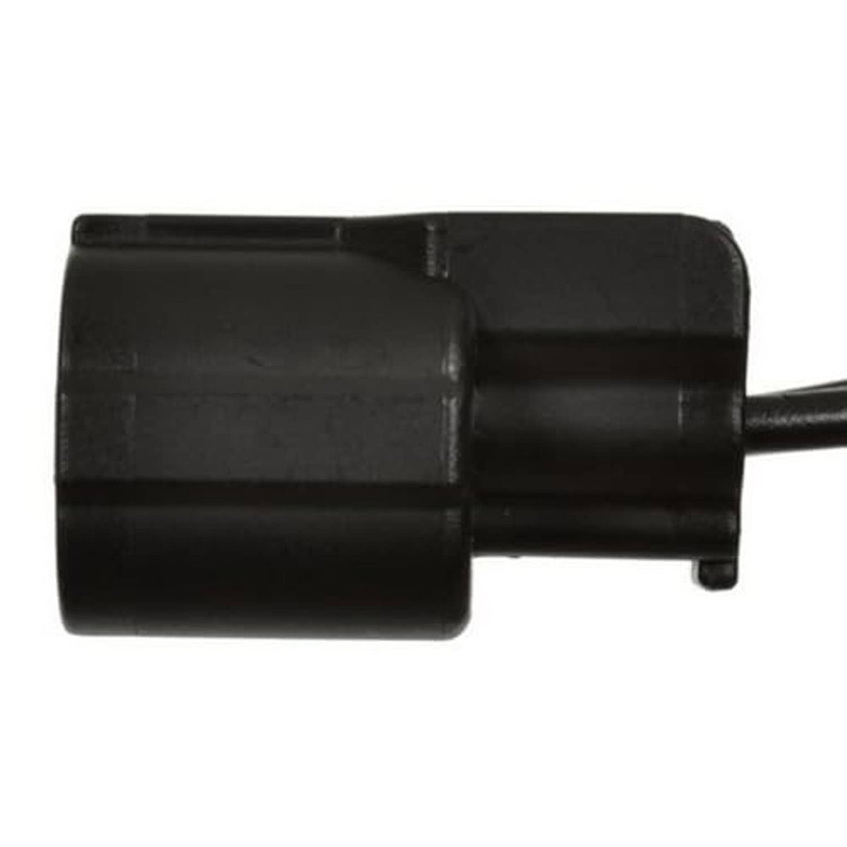 Black plastic connector housing on a wire pigtail