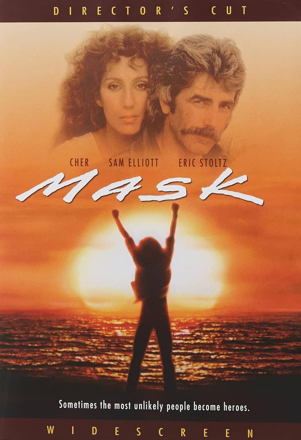 Director's Cut DVD cover featuring couple portraits, raised-arms silhouette, and sunset horizon