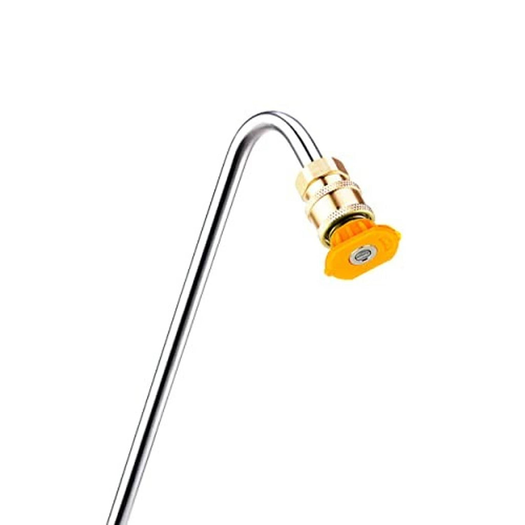 Angled extension wand with yellow gutter nozzle and brass quick-connect