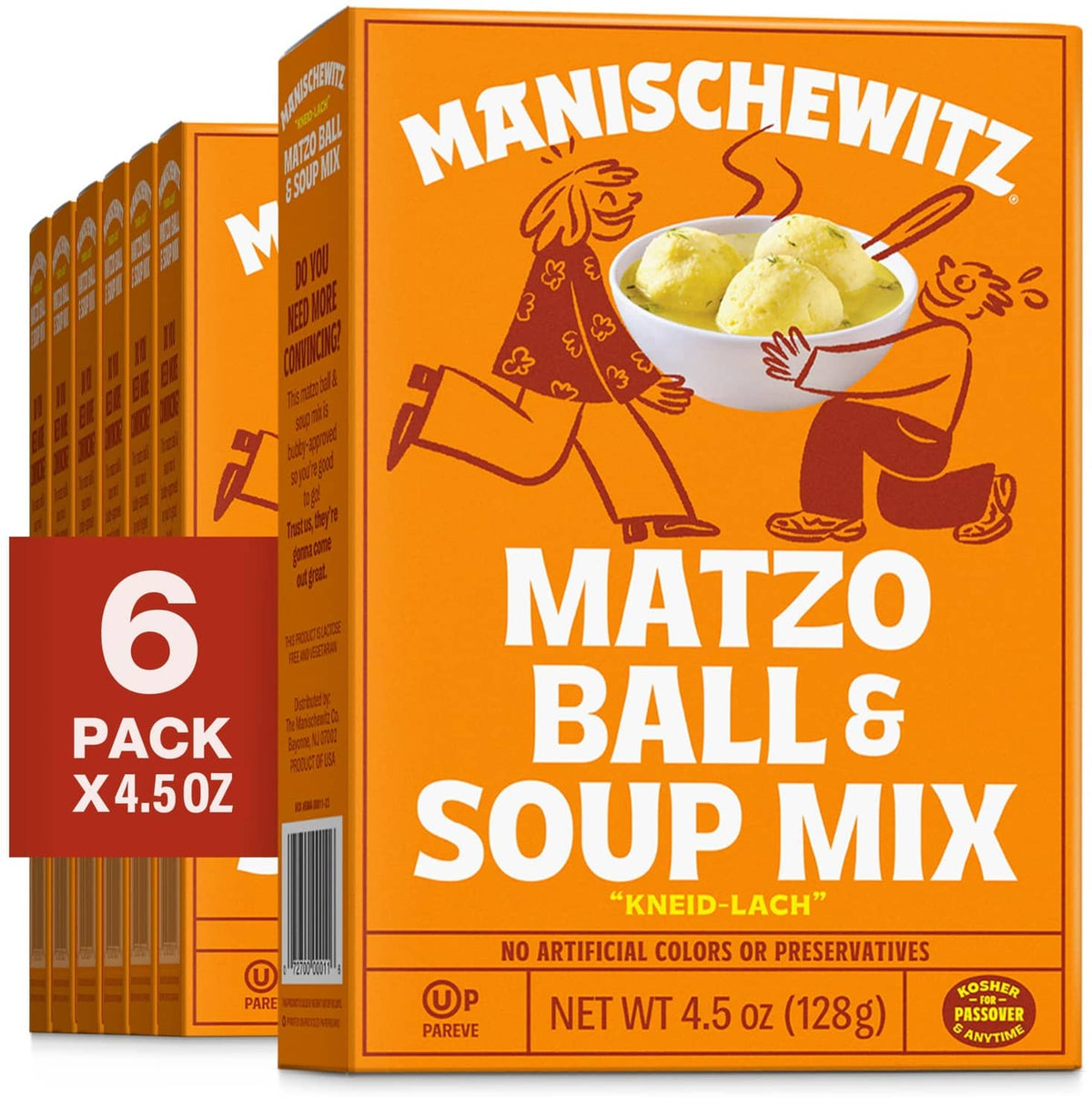 Manischewitz matzo ball and soup mix box, 6-pack, 4.5 oz