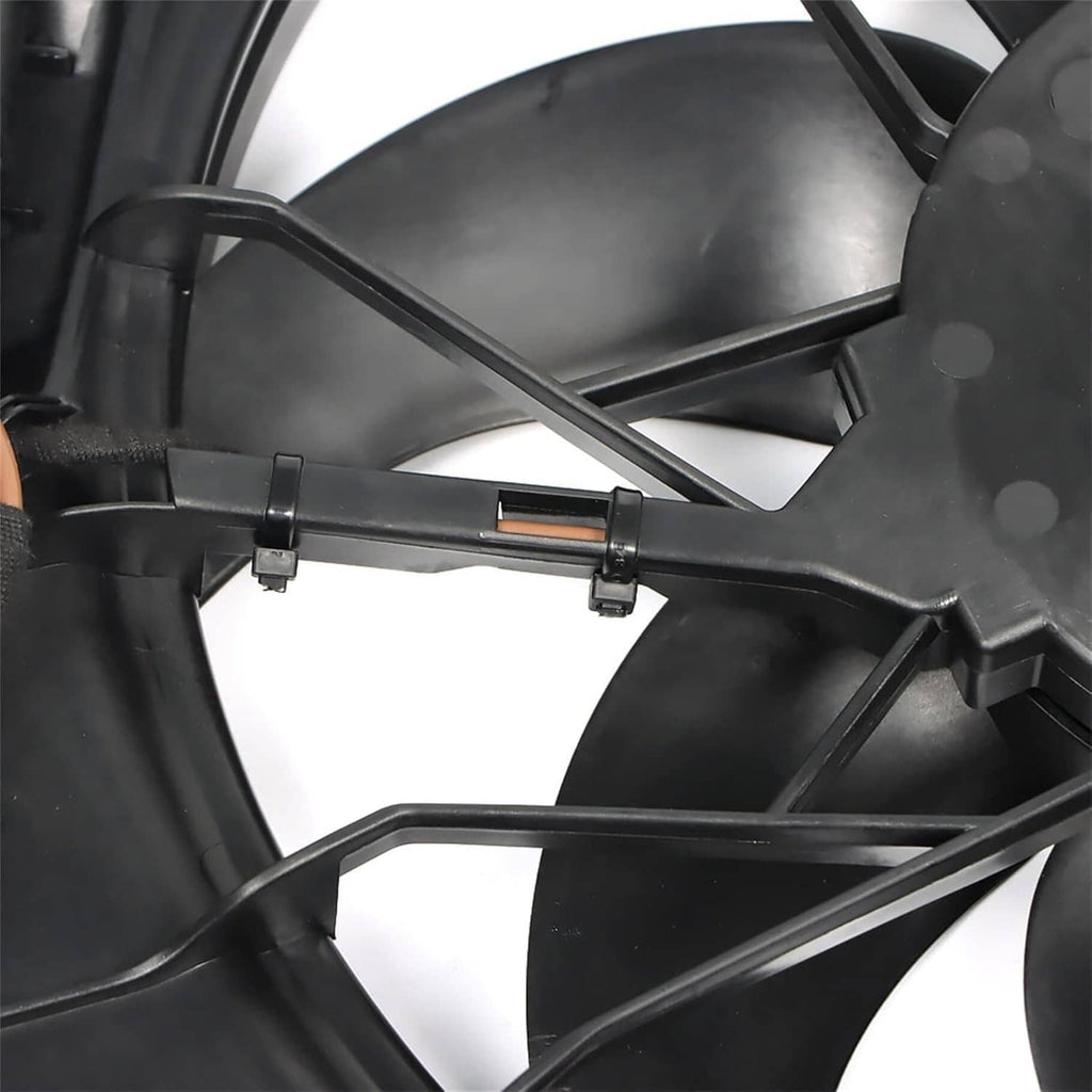 Mercedes-Benz radiator cooling fan fan shroud with crossed metal braces and clips