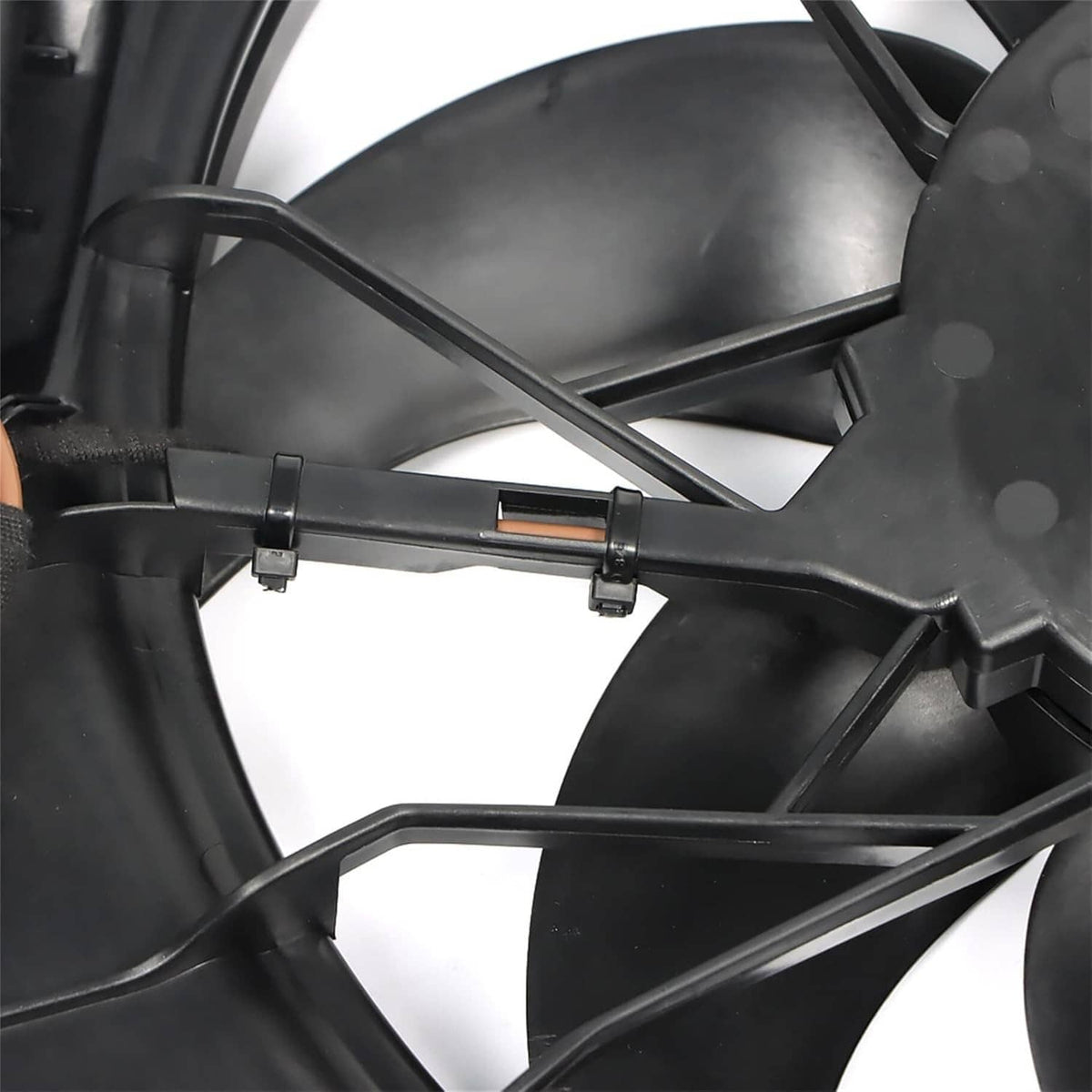 Mercedes-Benz radiator cooling fan fan shroud with crossed metal braces and clips