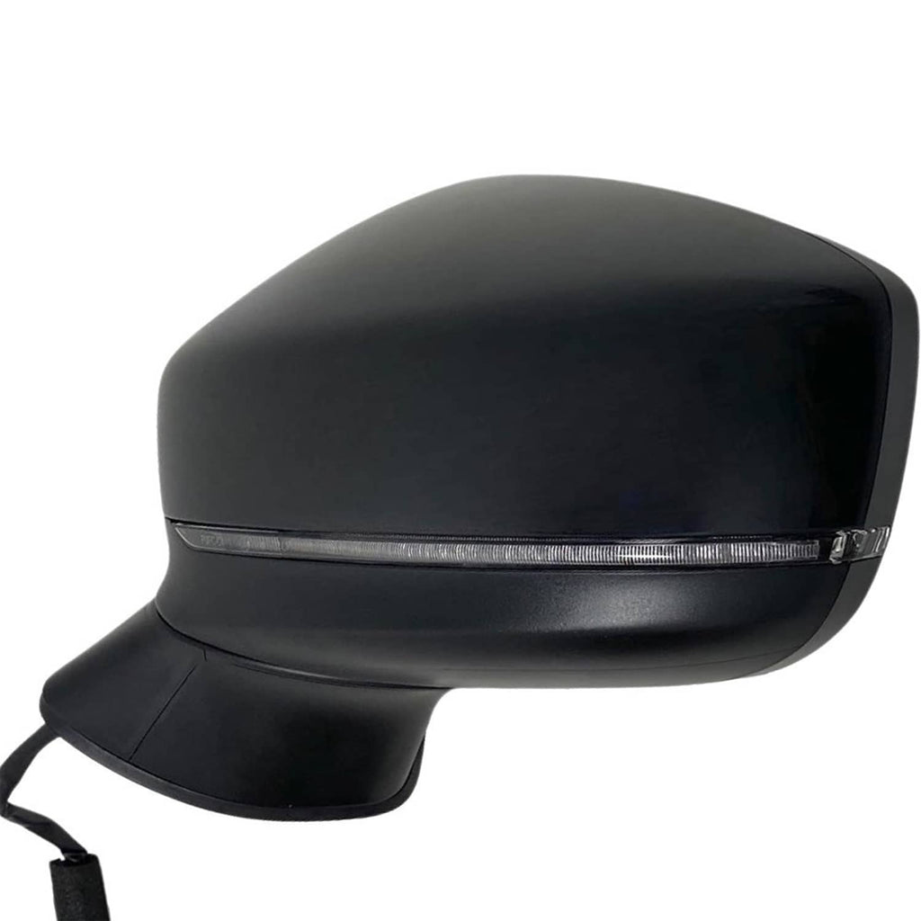Left driver-side mirror with black cap and integrated clear turn signal lens