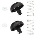 Black spring-loaded brew basket stopper kit with white gasket disc and coil spring
