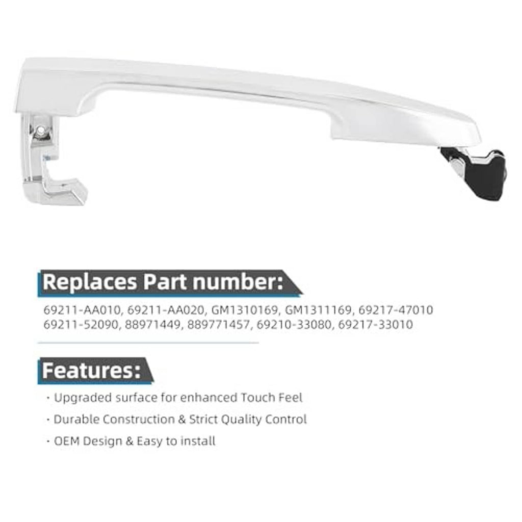 Exterior door handle with installed lever and latch bracket, white finish and metal mounting