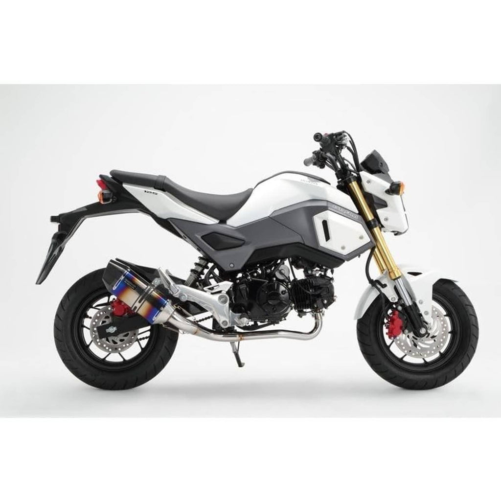 Right-side motorcycle footrest assembly on a white motorcycle