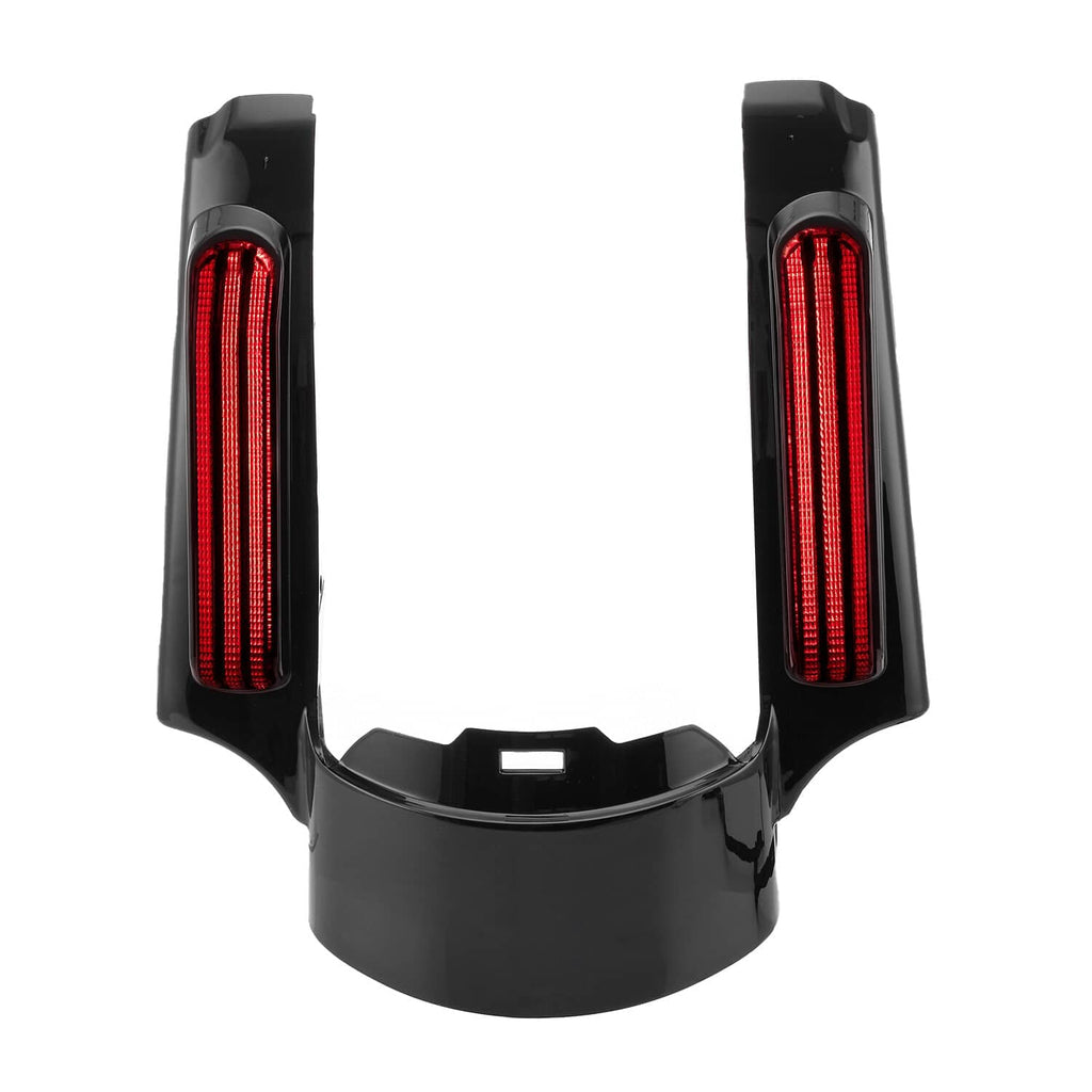 Assembled LED rear fascia light bars with bright red vertical LEDs in black housings