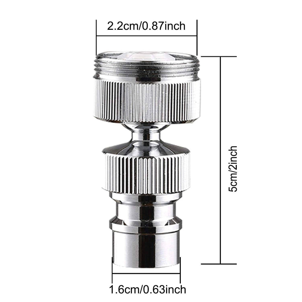 Chrome dishwasher adapter size diagram: 5cm height, 2.2cm and 1.6cm sections