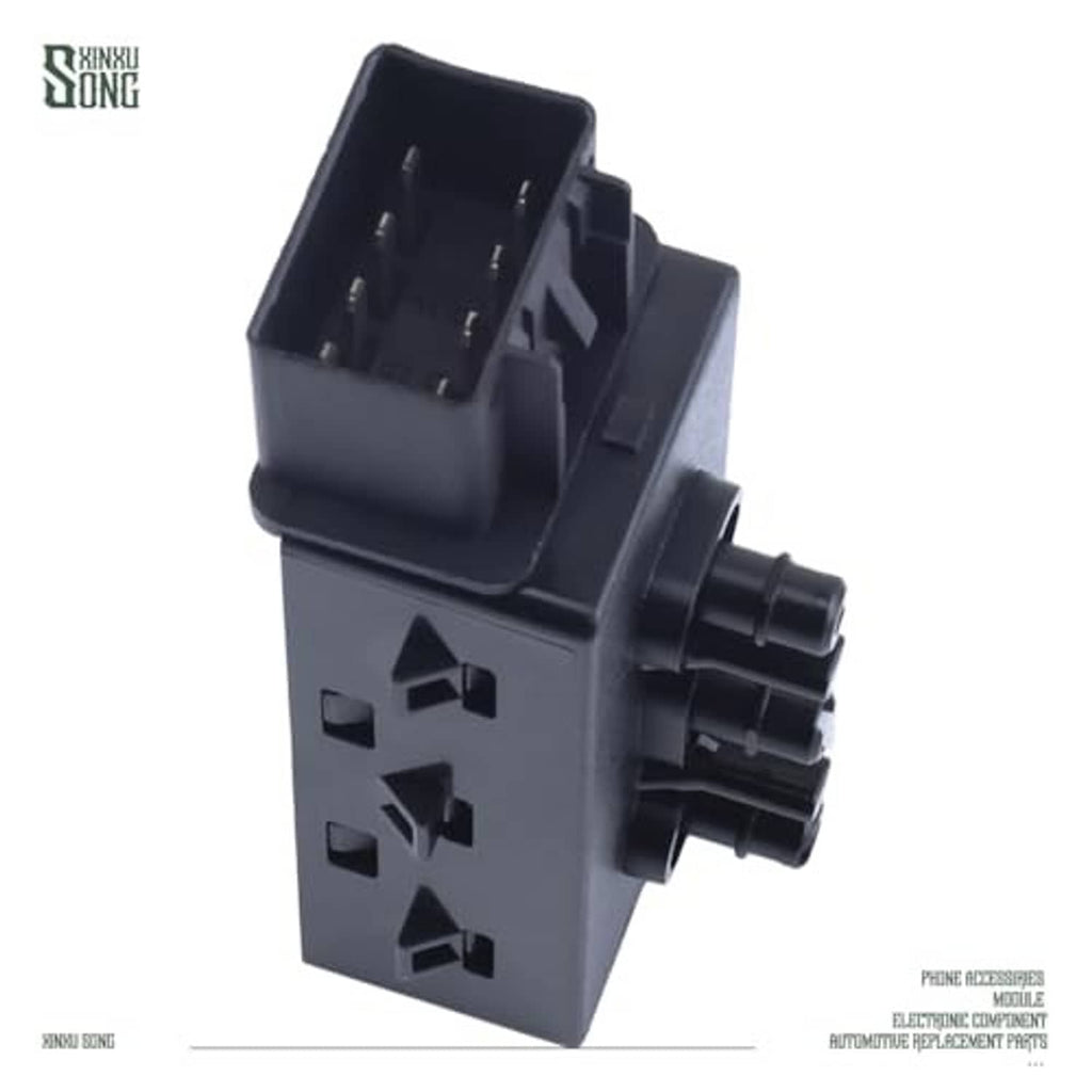 6-way seat adjustment switch, connector side with grouped electrical terminals