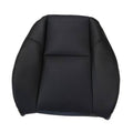 Black leather-look front seat back replacement cover with stitched panel seams