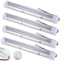 LED ceiling dome light bars, white housings, red/black wiring, four-pack