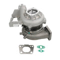 Reman turbocharger with compressor housing, steel body, and attached gaskets and seals