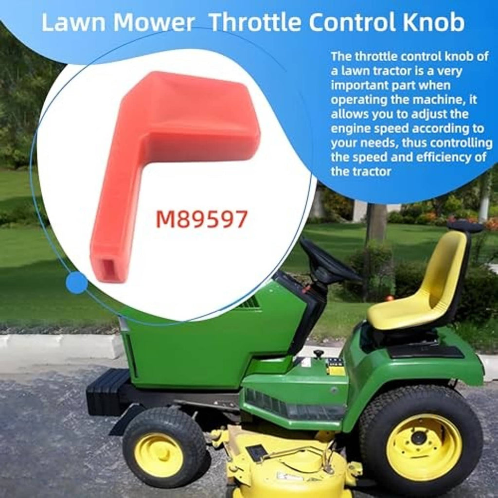 Red throttle control knob with side tab and smooth rounded top.