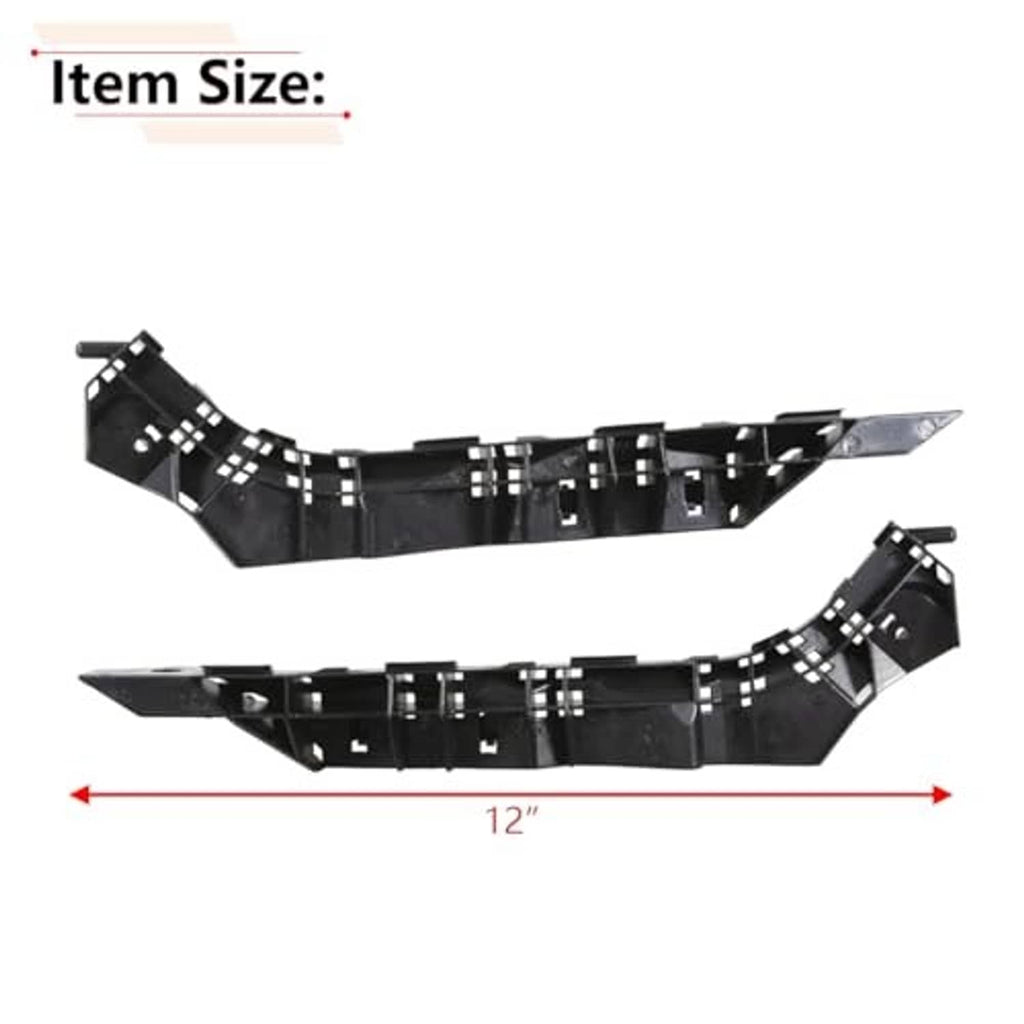 Black front bumper bracket set with side mounting tabs and perforations