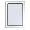 Silver-plated modern picture frame with black inner border, 4x6 photo