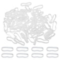 Flat white silicone cable tie rubber bands, assorted loop bands in a bundle