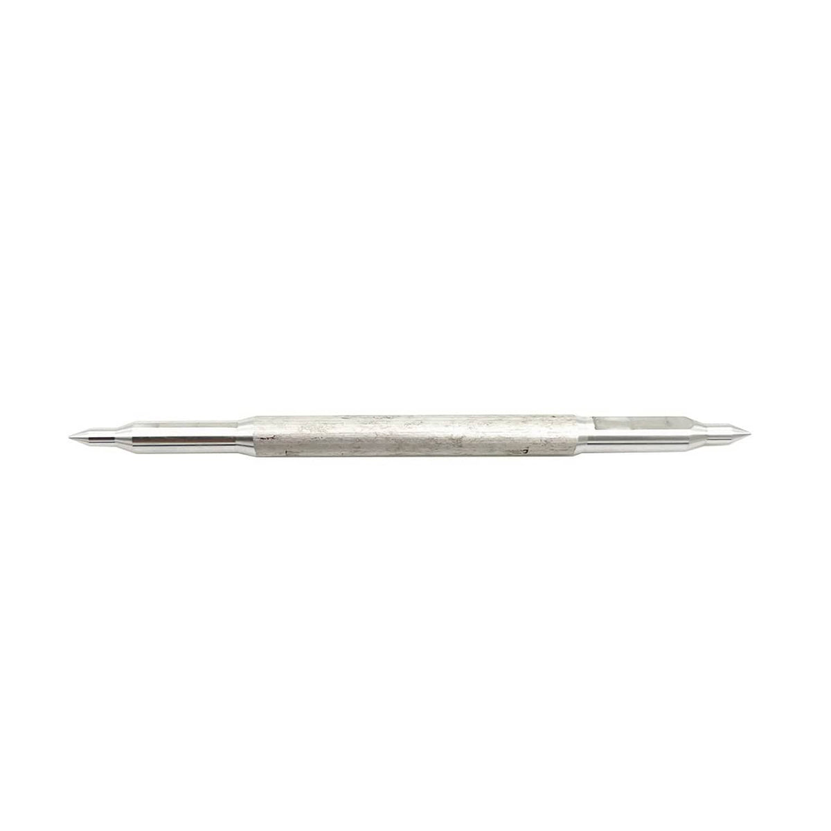 Aluminum pivot alignment tool, straight bar with pointed tips on both ends