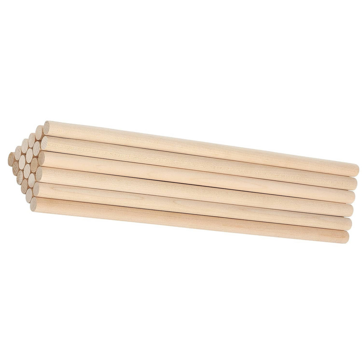 Natural wood dowel rods, smooth 1/2 x 12 in craft sticks (25-pack)