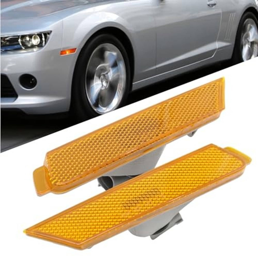 Amber front bumper side marker light assembly, two-piece set with textured lens