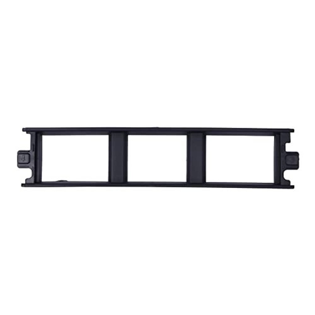 Front bumper lower grille trim panel, black plastic frame with mounting tabs
