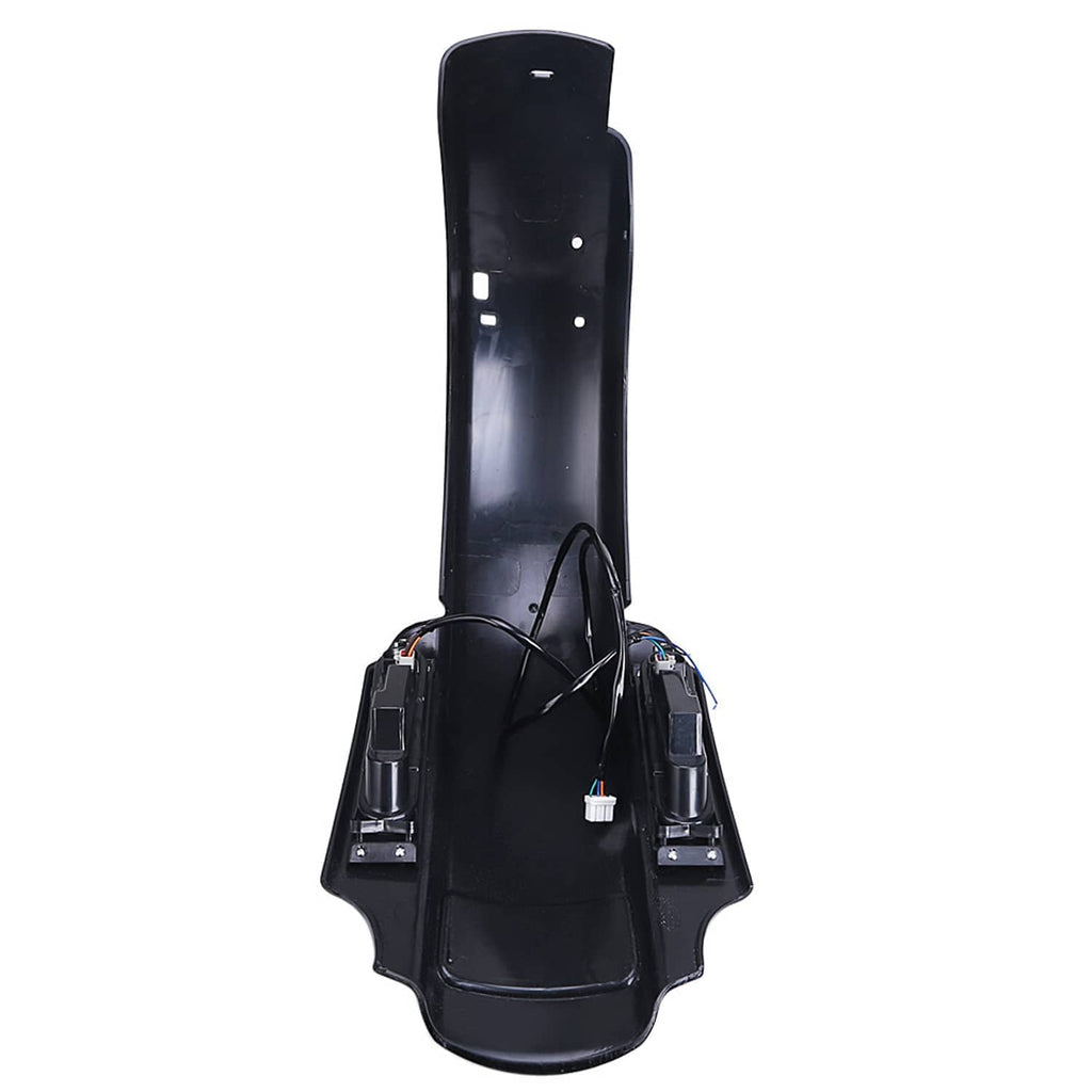 Black LED rear fender extension underside with mounting hardware and wiring connectors