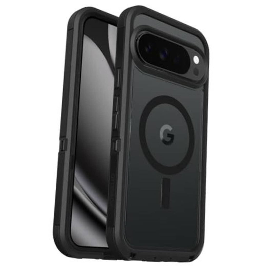 Dark black phone case for Pixel 10 Pro XL with raised camera cover and rugged edges.