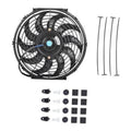 12-inch electric radiator cooling fan assembly kit with black fan and mounting hardware